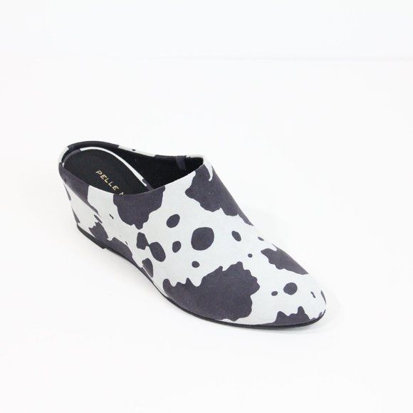 Pelle Moda Shoes - Pelle Moda Clogs Women Cow Print Shoes NEW Wedge Heel 8 Kiko black white